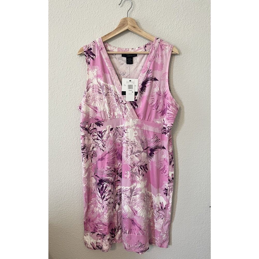 NWT Calvin Klein Pink Purple Summer Dress Size XL